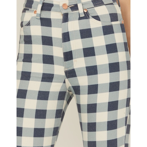 - Wrangler Earth Wash blue checkered denim jeans - Picture 3 of 9
